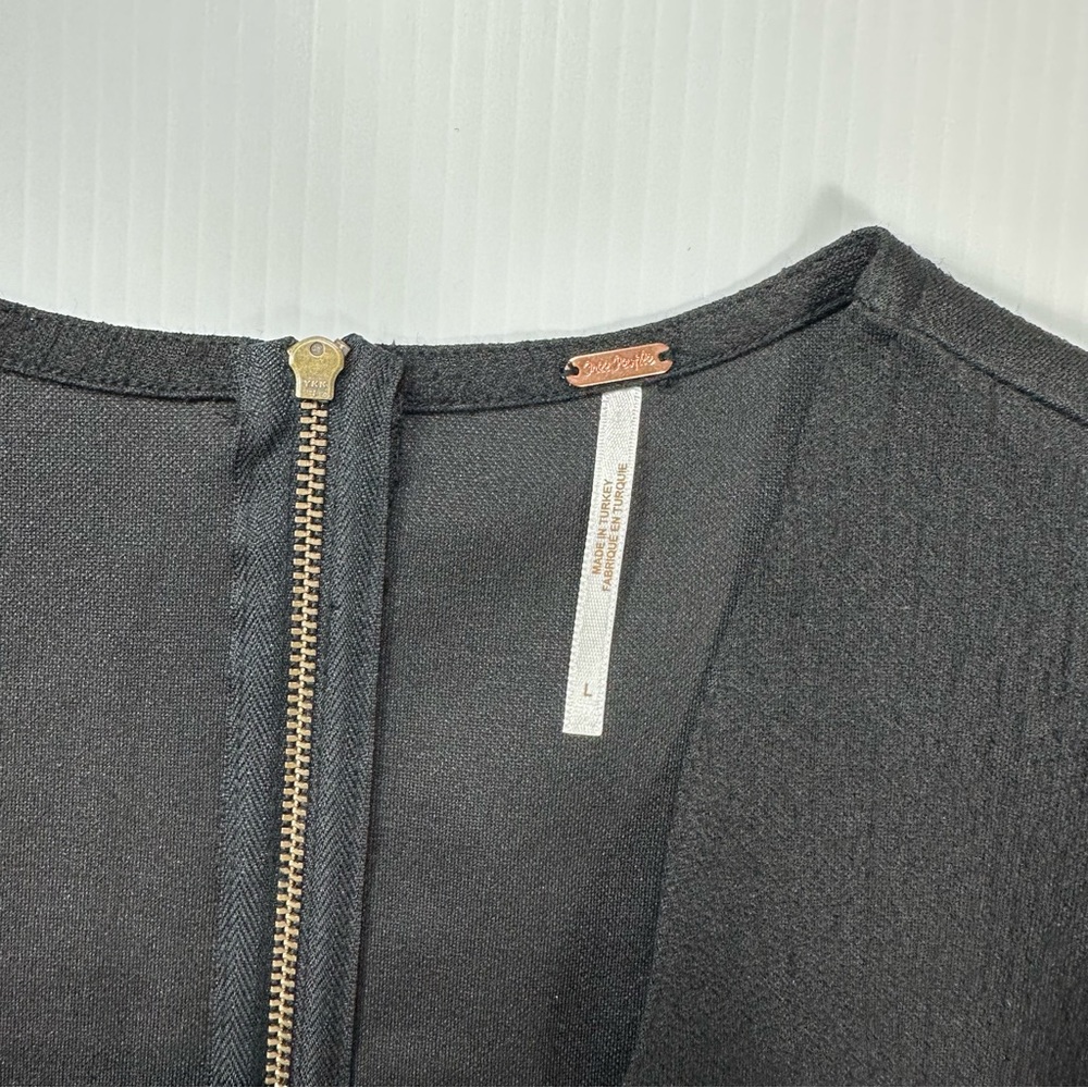 Free People Sz XL Terri Bubble Sleeve V Neck Blouse - Picture 9 of 11